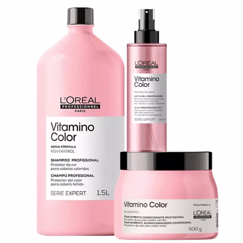 Kit LOréal Professionnel Serie Expert Vitamino Color Triple Salon (3 Produtos)