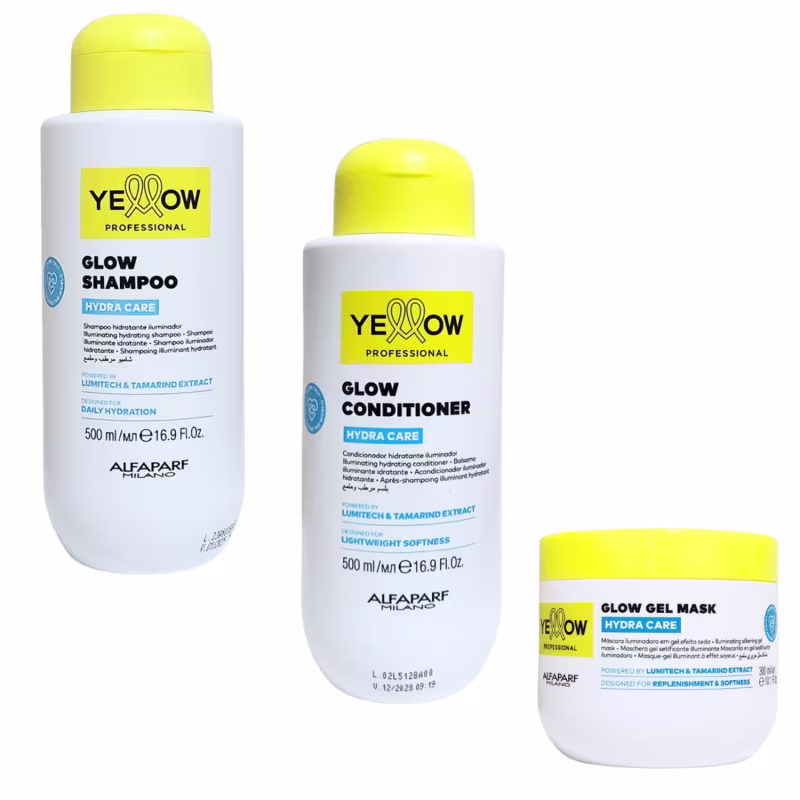 Shampoo Condicionador 500ml e Máscara 300ml Yellow Hydra Care