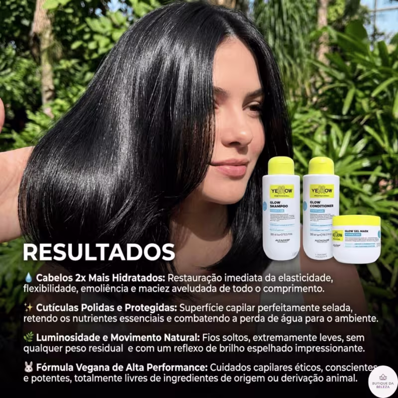 Shampoo Condicionador 500ml e Máscara 300ml Yellow Hydra Care