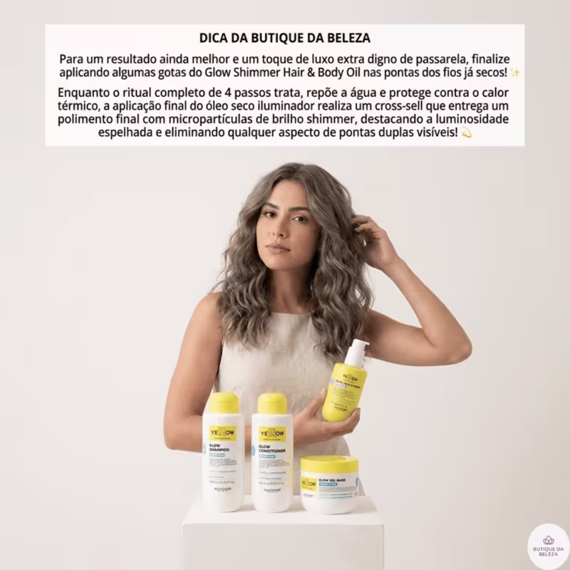 Shampoo Condicionador 500ml Máscara 300ml e Leave in 150ml Yellow Hydra Care