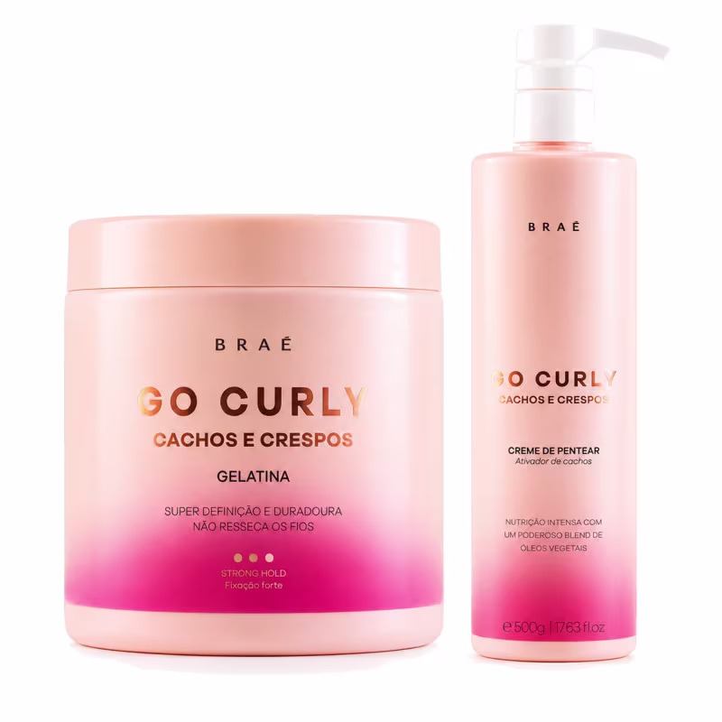 Kit Braé Go Curly Cachos e Crespos Ativador + Gelatina 500ml