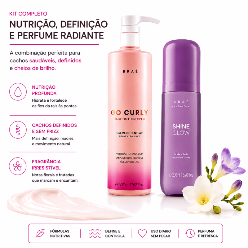 Kit Go Curly  + Body Splash Shine Glow