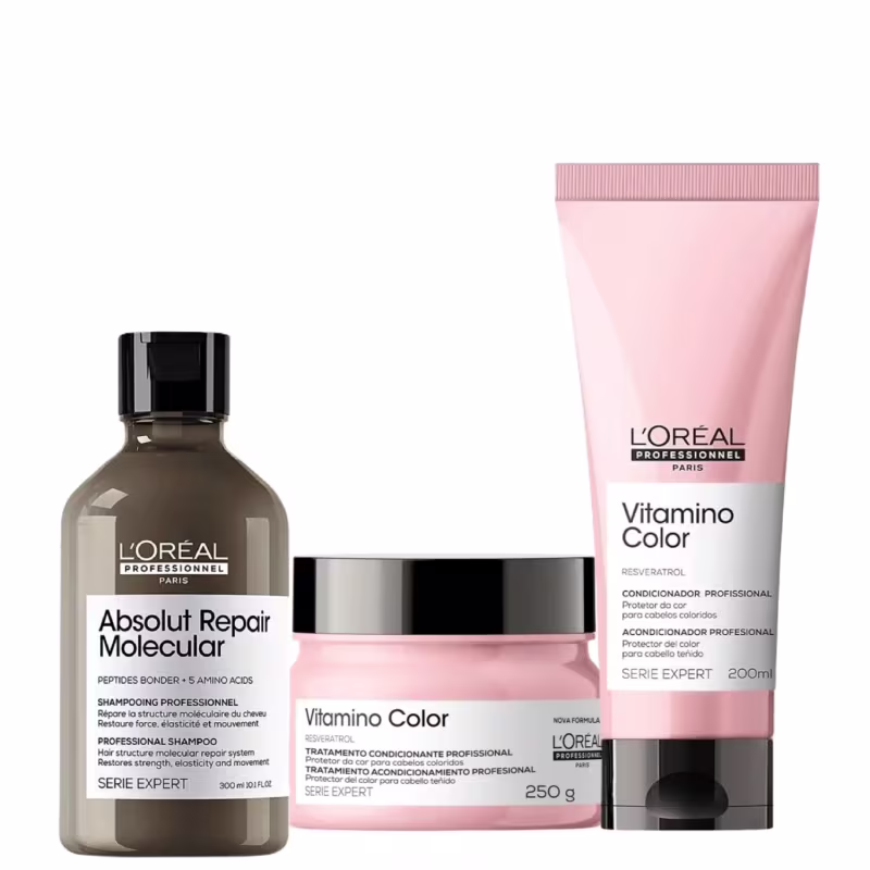 Trio L'Oréal Professionnel Vitamino Color Molecular for Home (3 Produtos)
