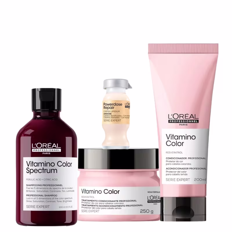 Quarteto L'Oréal Professionnel Vitamino Color Spectrum Protein for Home (4 Produtos)