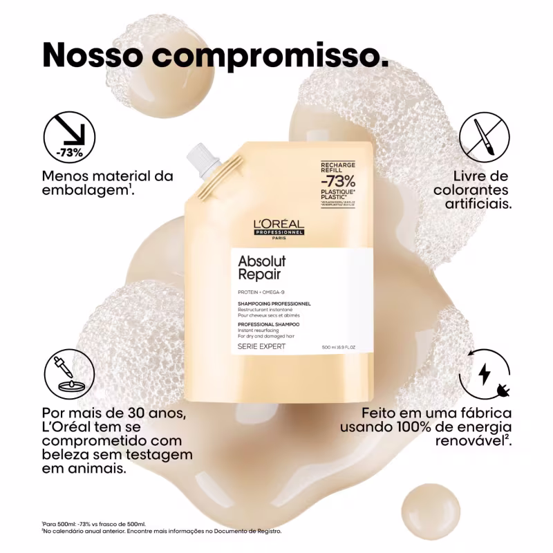 Duo L'Oréal Professionnel Absolut Repair Shampoo Salão com Refil (2 Produtos)