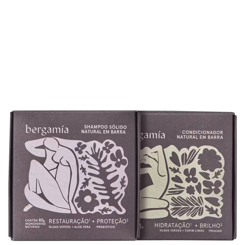 Kit Bergamía Shampoo e Condicionador Sólido (2 Produtos)