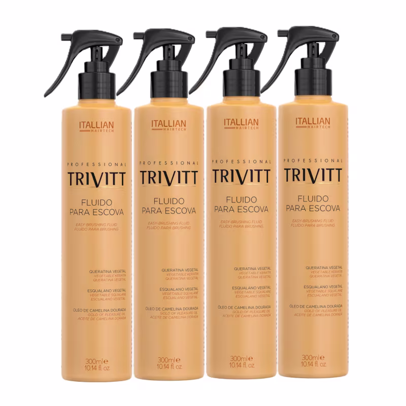 Kit Trivitt 4 Fluido para Escova 300ml – Proteção Térmica e Brilho Profissional