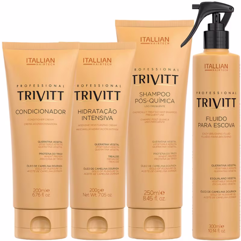 Kit Itallian Hairtech Professional Trivitt Tratamento Reparador (4 Produtos)