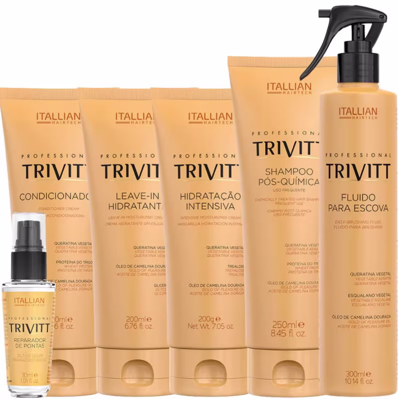 Kit Itallian Hairtech Professional Trivitt Tratamento Reparador (6 Produtos)