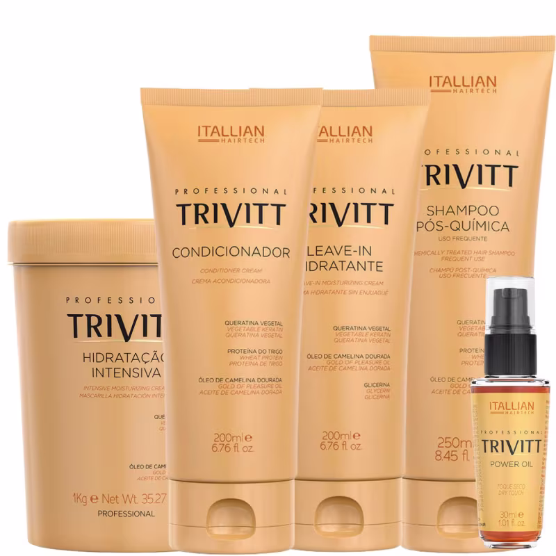 Kit Trivitt Homecare leave-in + Hidratacao 1kg + Power oil