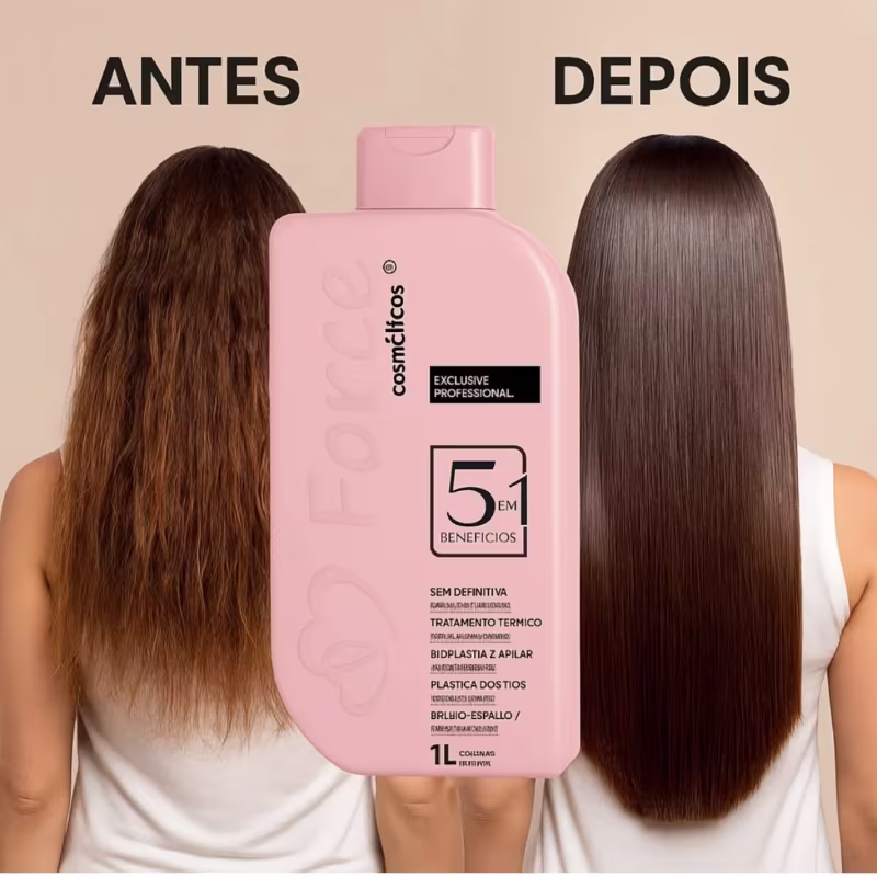 Kit Escova Progressiva 5 Em 1 Semi Definitiva + Máscara Boltox Capilar de Argan Oil 1Kg
