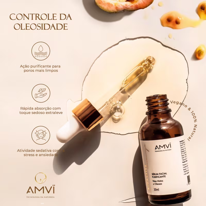 Amvi Cosméticos Naturais Sérum Purificante Bioactive Maracujá – Óleo Facial 30ml