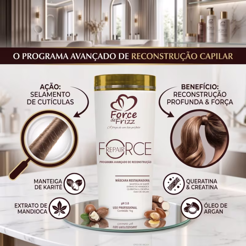 Máscara de Reconstrução Capilar Profissional 1kg - Reparação e Hidratação Profunda