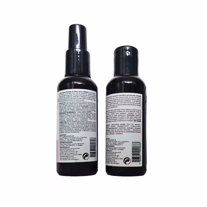 Aromá Kit Água Floral de Rosas 120 ml + Óleo Corporal Natural de Bacaba 120ml