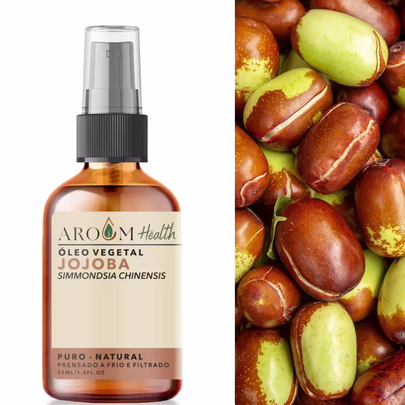 Óleo Vegetal Jojoba puro Cabelo e Pele - 50 ml Aroom Health