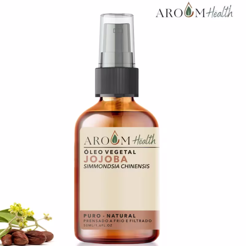 Óleo Vegetal Jojoba puro Cabelo e Pele - 50 ml Aroom Health
