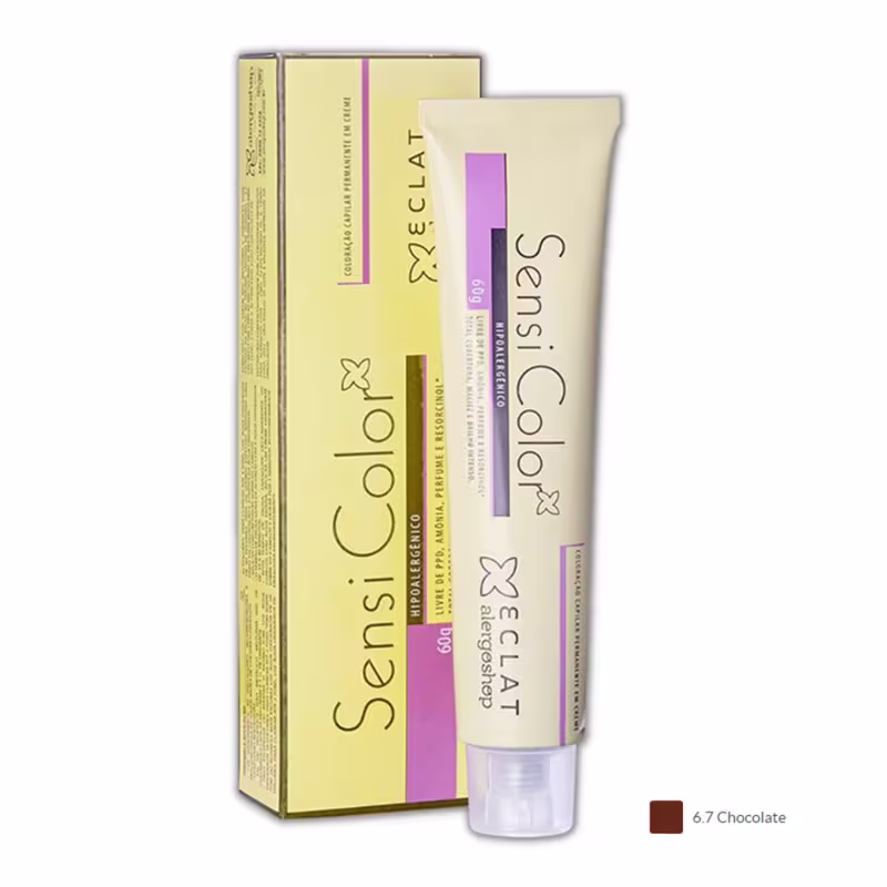 Tintura Hipoalergênica Alergoshop Cor 6.7 Chocolate 60g + Água oxigenada vol. 20
