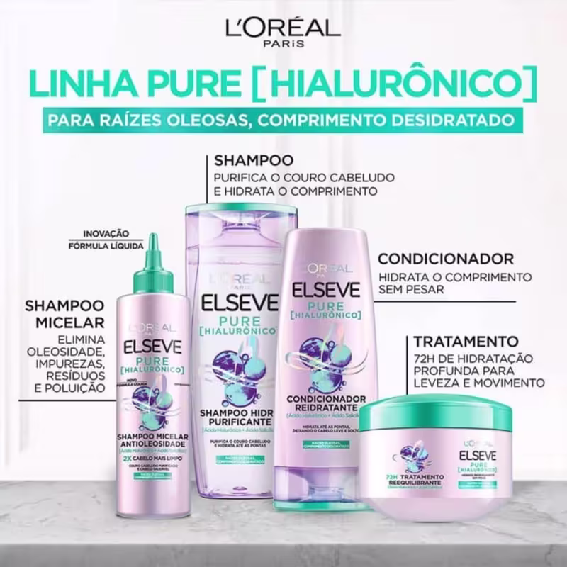 Creme de Tratamento Elseve Pure Hialurônico 72H' 300g