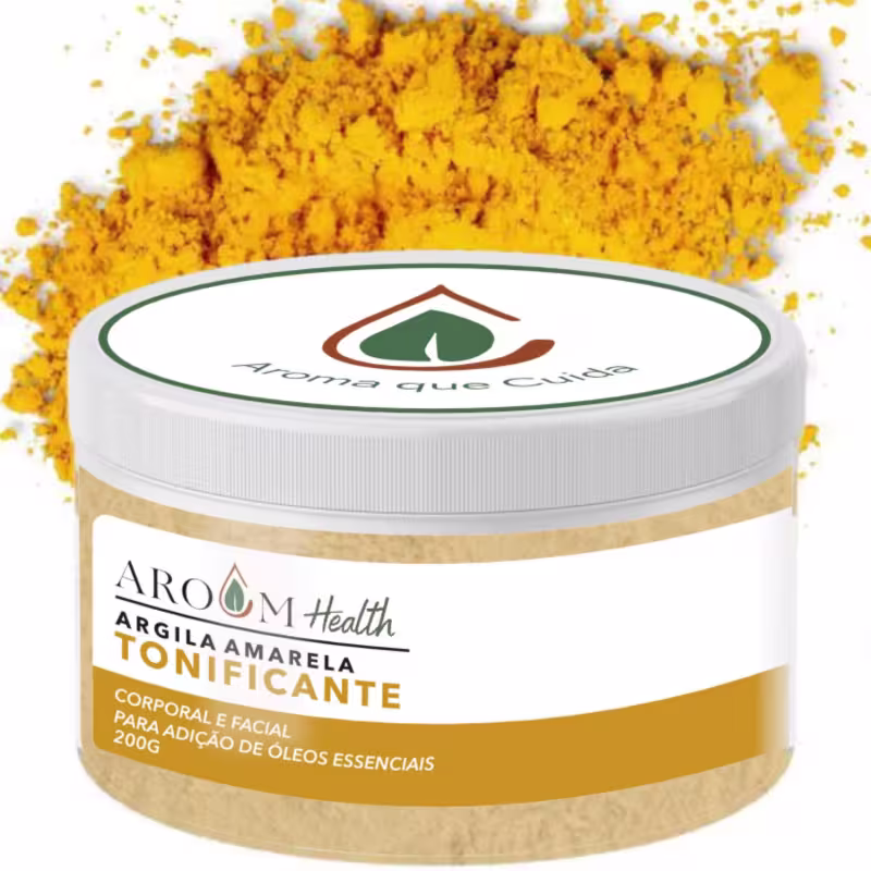 Máscara facial e corporal Argila Amarela, da marca Aroom Aromaterapia.