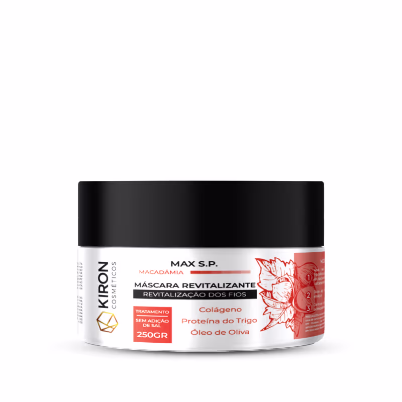 Máscara Macadâmia MAX S.P. Revitalização dos Fios Kiron Cosméticos 250g