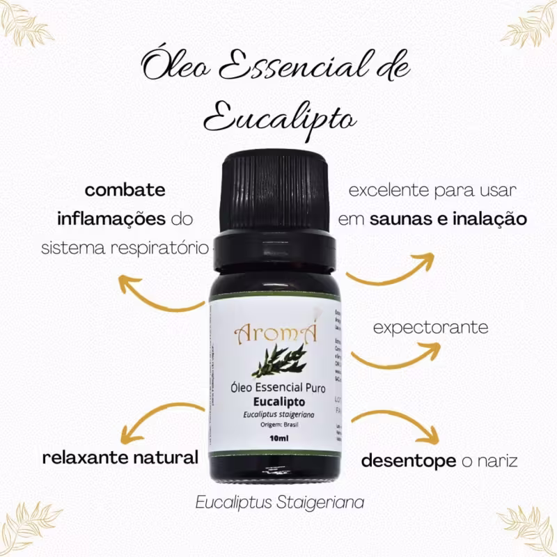 Óleo Essencial de Eucalipto Aromá 10ml - Vias Respiratórias