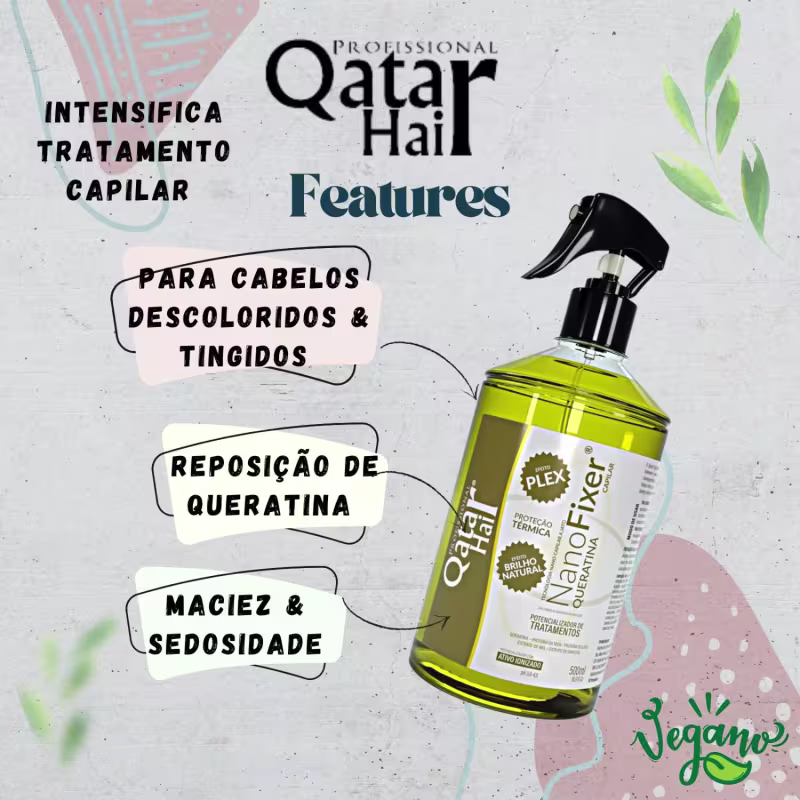 Pistola Pulverizadora K6x Tróia Hair + 4 Nano Fixer Potencializar de Tratamento 