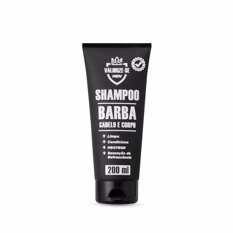Valorize-se Men 3 em 1 Barba, Cabelo e Corpo - Shampoo Multifuncional 200ml