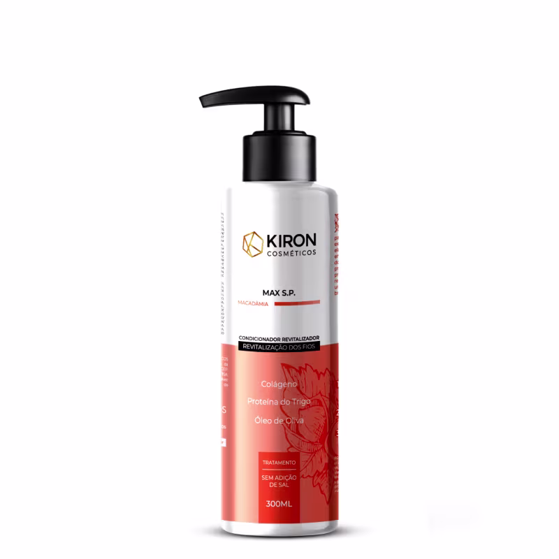 Kit Shampoo e Condicionador Macadamia Max S.P. Revitalização Kiron Cosméticos 2X300ml