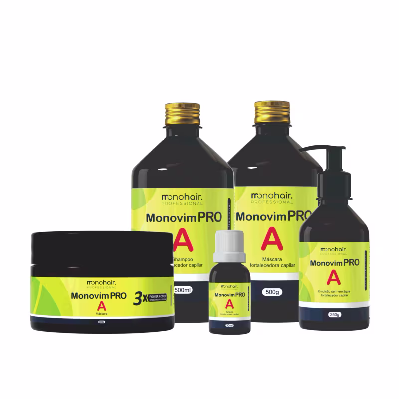 Produtos de linha Monovim Pro A de Monohair Professional.