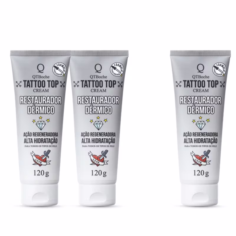 Kit Que, TheBoche Cosméticos Tattoo Top Cream Restaurador Dérmico (3 Unidades)