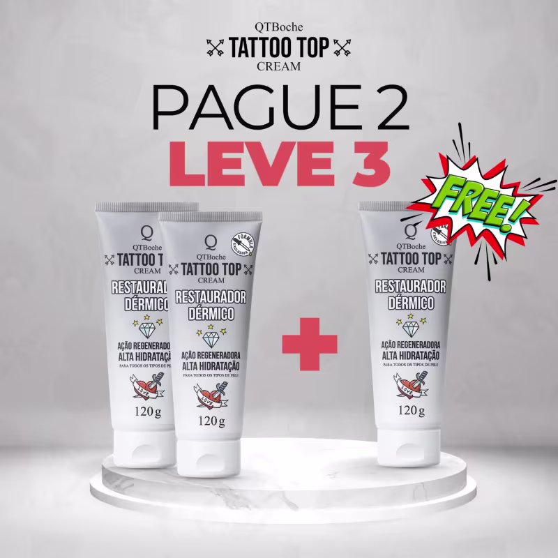 Kit Que, TheBoche Cosméticos Tattoo Top Cream Restaurador Dérmico (3 Unidades)