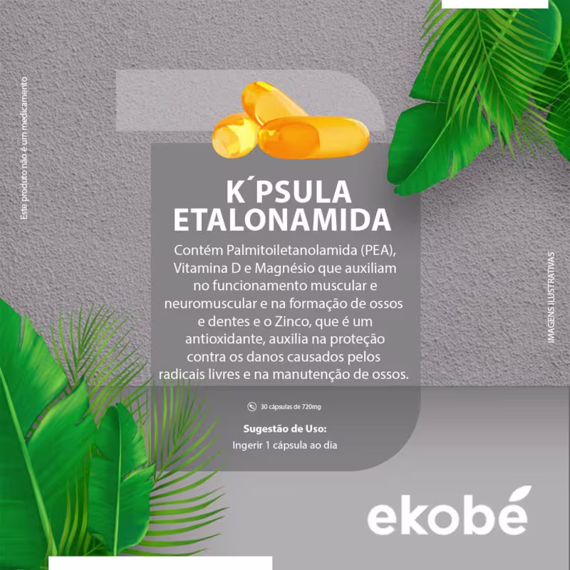 Ekobé K'psula Palmitol Etalonomida - Suplemento Vitamínico (30 Cápsulas)