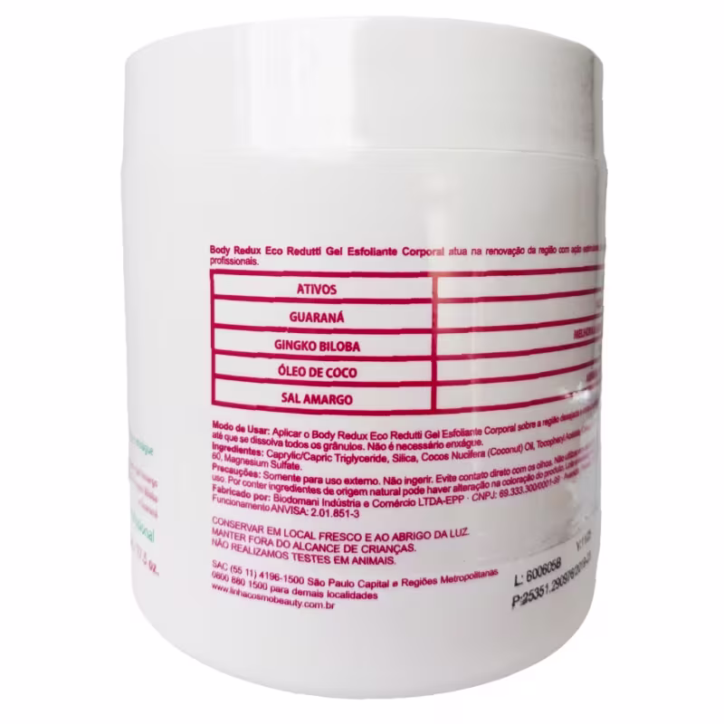 Body Redux Eco Redutti, Cosmobeauty, Esfoliante Corporal Drenagem Redução Celulite  Gestantes 500g