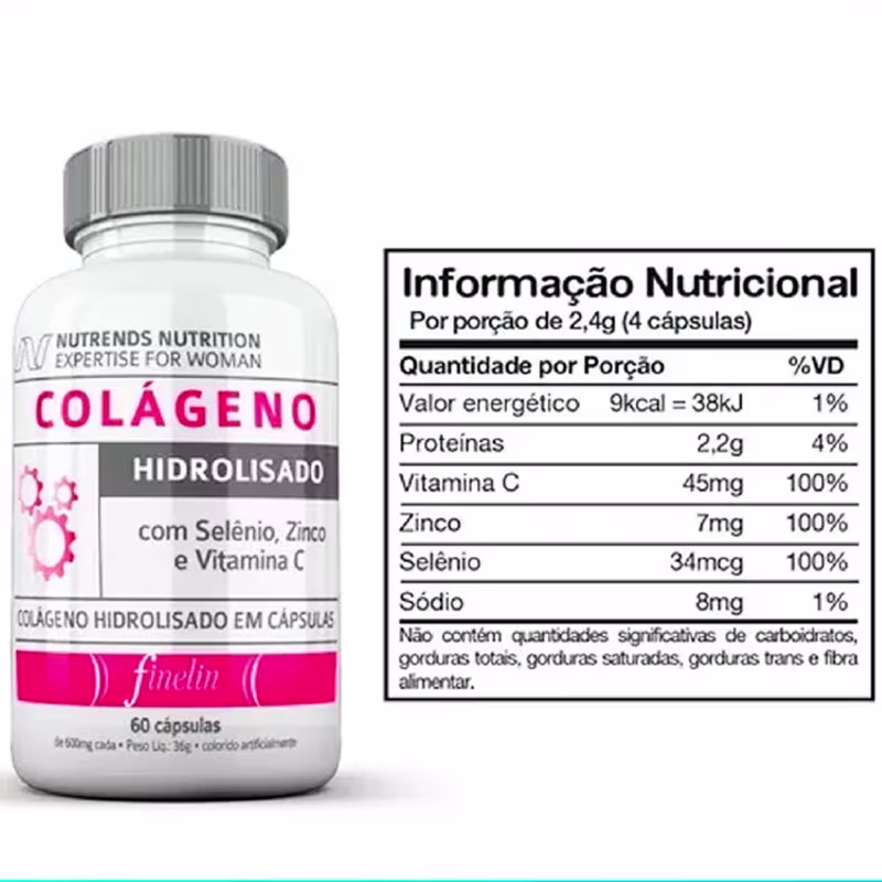 Nutrends Colágeno Hidrolisado - Suplemento Alimentar (60 Cápsulas)