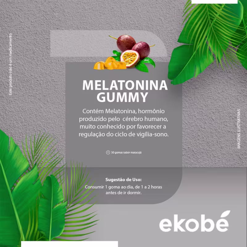 Ekobé Gummy Melatonina Sabor Maracujá - Suplemento Vitamínico (30 Unidades)