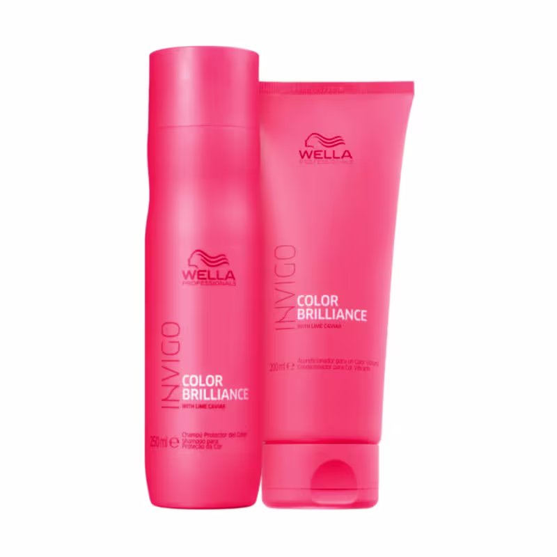 Dois produtos da linha Wella Professionals Color Brilliance: shampoo e condicionador