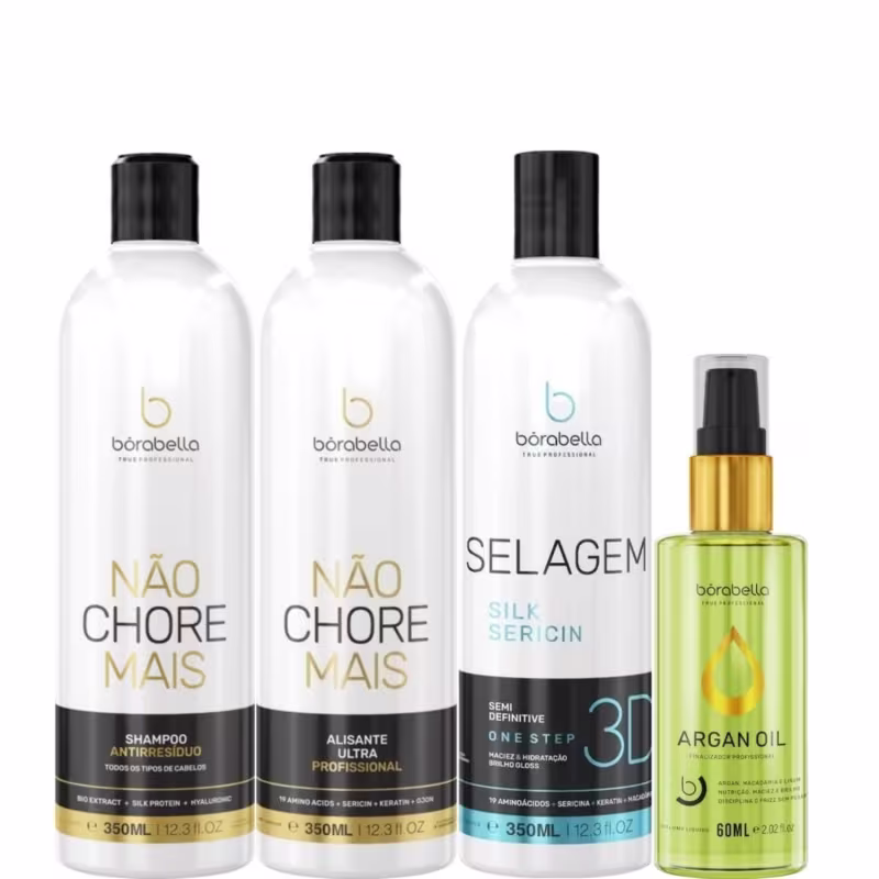 Borabella Kit Não Chore Mais + Selagem 3x350ml + Argan 60ml