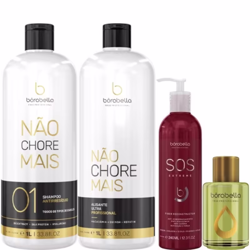 Borabella Kit Não Chore Mais 2x1L + SOS + Óleo Argan 7ml