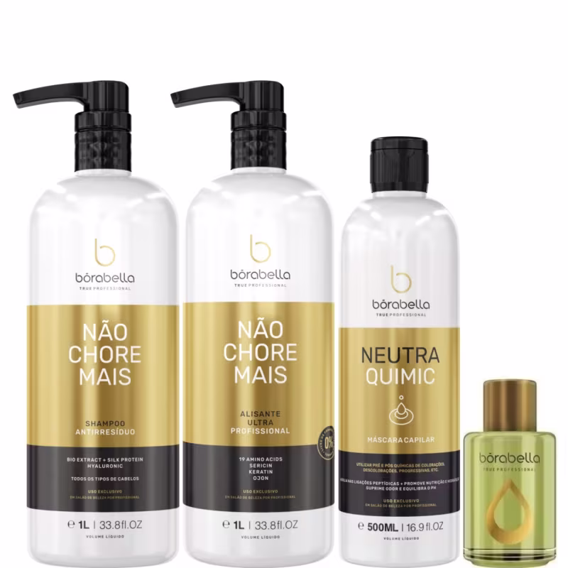 Borabella Kit Não Chore Mais 2x1L + NeutraQuimic + Argan 7ml
