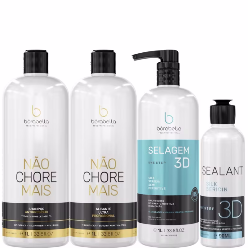 Borabella Kit Não Chore Mais 2x1L + Selagem 3D 1 Litro + 90ml
