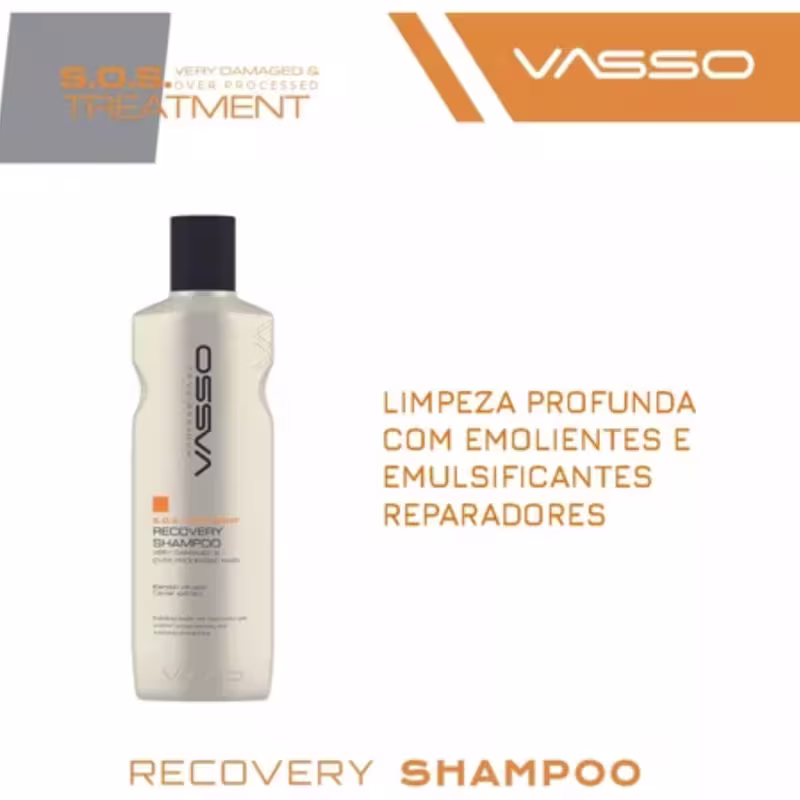 Shampoo Recovery S.O.S. Tratamento, Vasso, Reconstrução Capilar 270ML