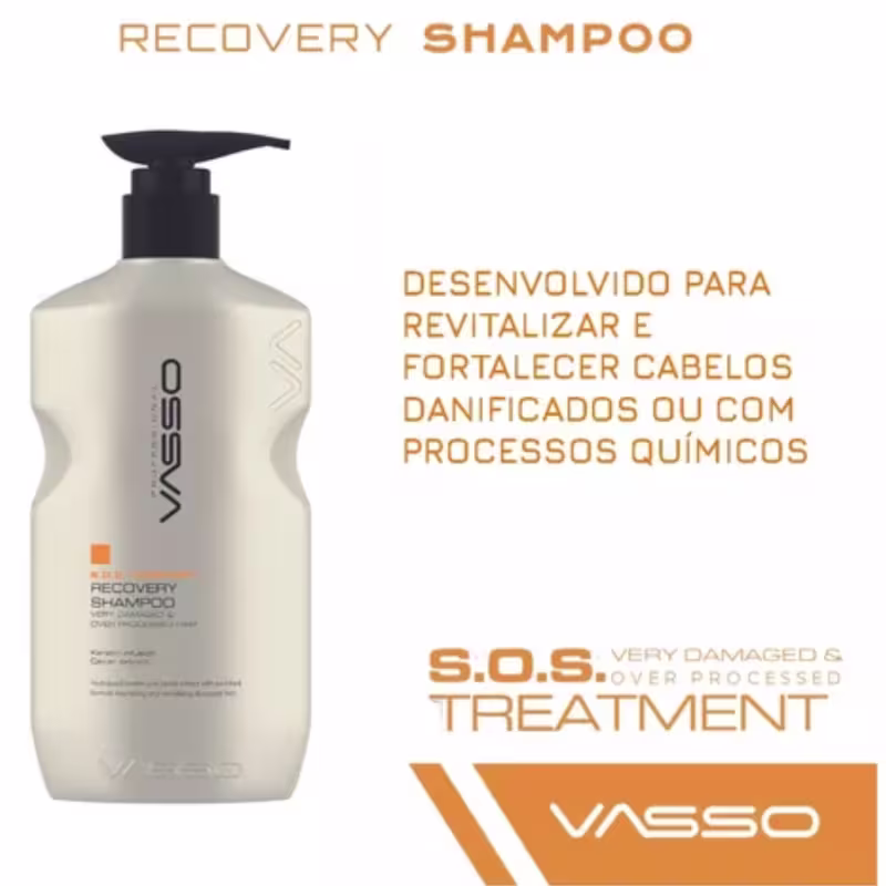 Shampoo Recovery S.O.S. Tratamento, Vasso, Reconstrução Capilar 500ML