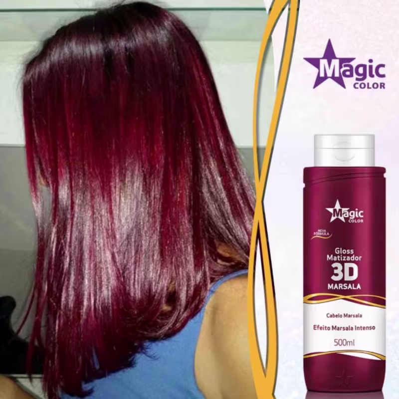 Matizador Capilar Magic Color 3D Efeito Marsala, 500ml.