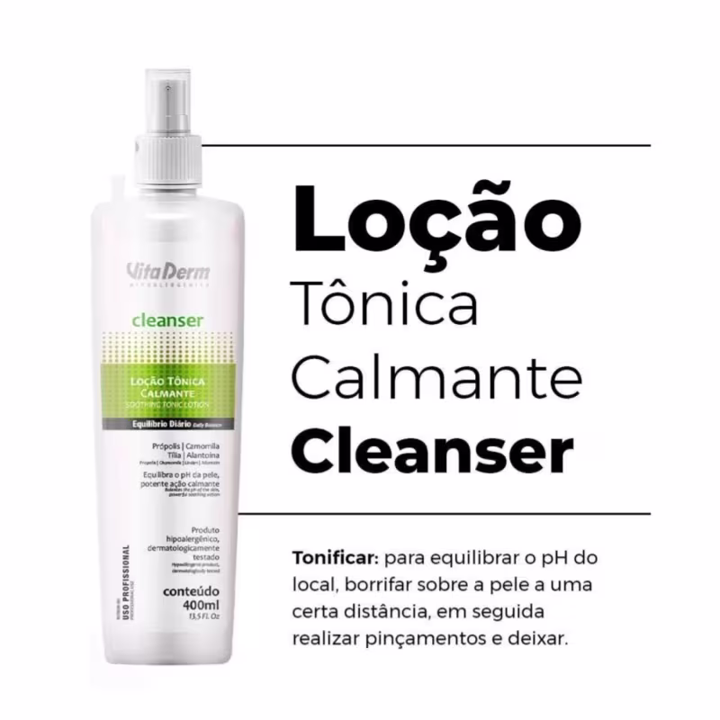 Kit Vita Derm Cleanser Estética Facial - Sabonete + Loção Tônica