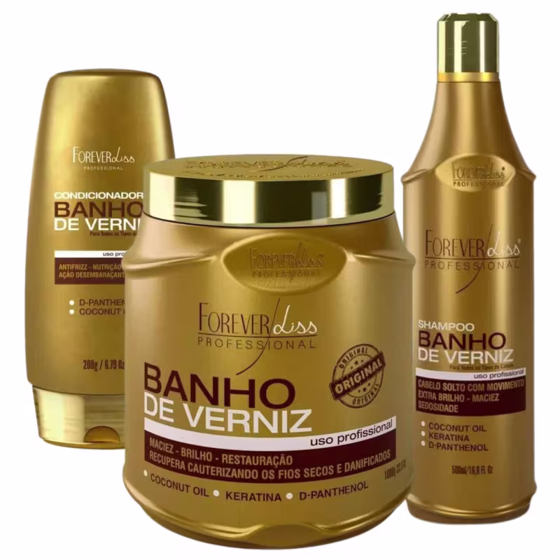 Kit Tratamento Banho De Verniz Forever Liss Com Mascara 1kg
