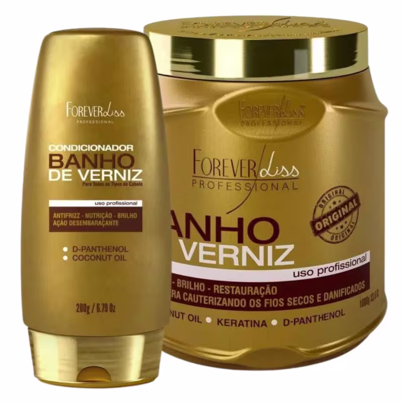 Kit Condicionador E Mascara Forever Liss Banho De Verniz