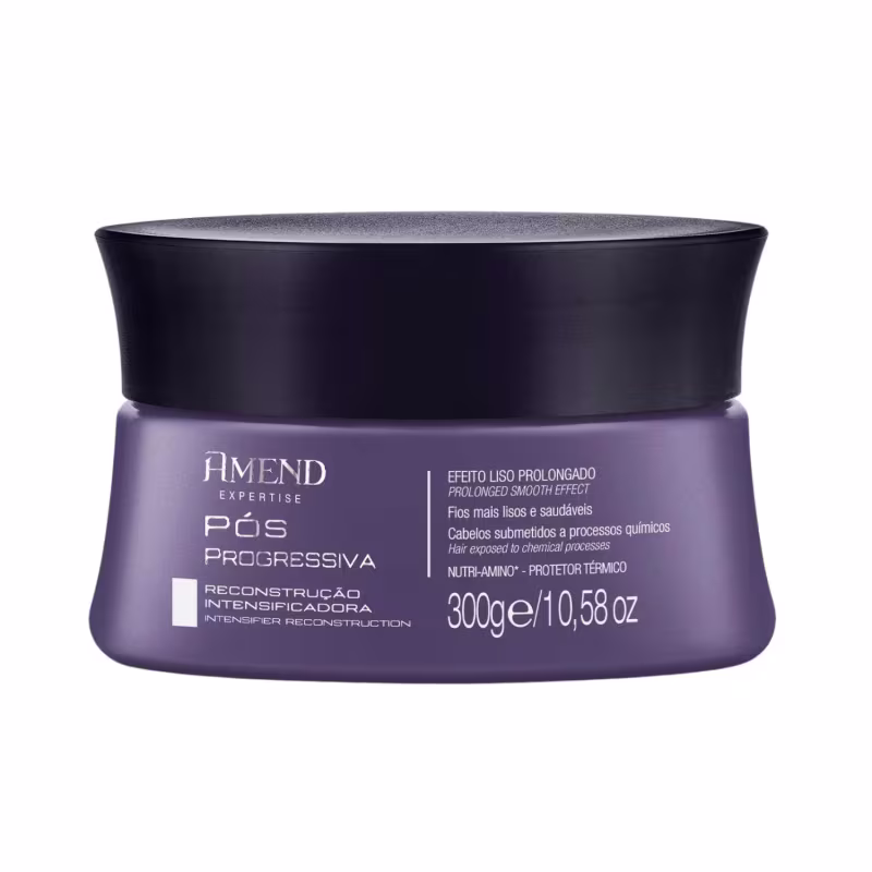 Kit Máscara Reconstrução Intensificadora Amend Expertise Pós Progressiva 300g e Pente Beauty Secret