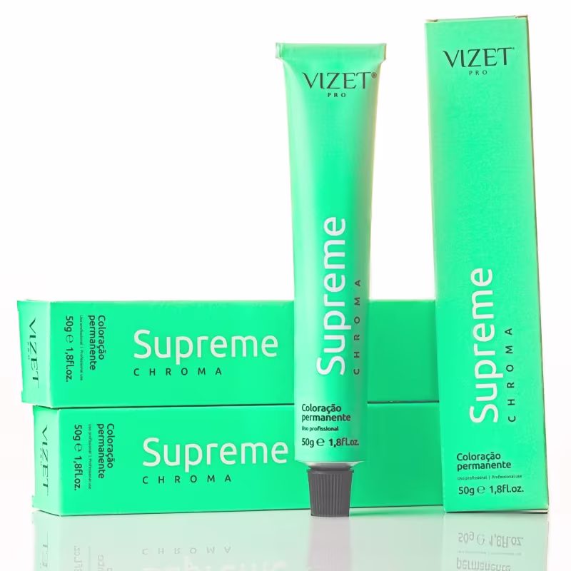 A imagem mostra três caixas retangulares verdes e entre elas o tubo com a coloração.