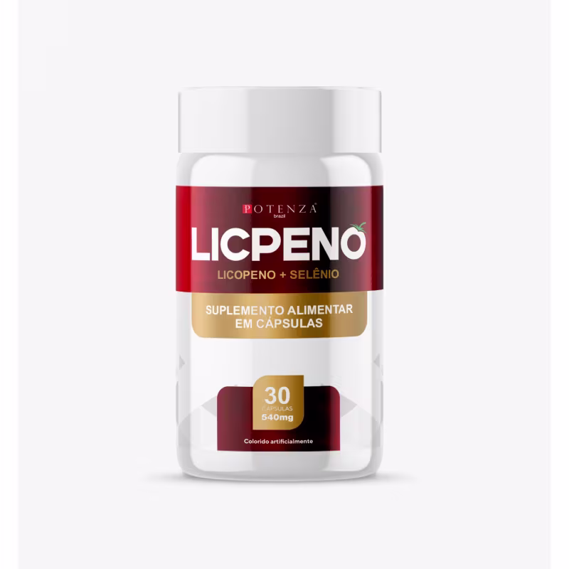 A imagem mostra um pote redondo branco com rótulo vermelho e dourado.