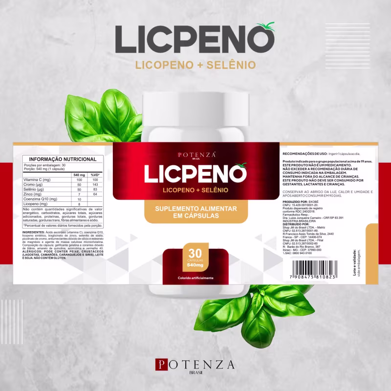 A imagem mostra o rótulo do produto, contento tabela nutricional.